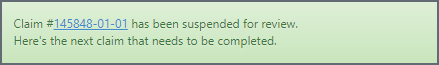 Green banner shows when in action was successful.